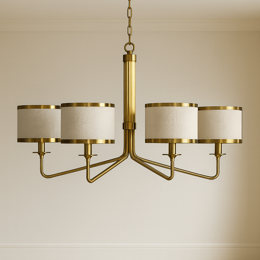 Linen-Drum-Chandelier - 122cm Height