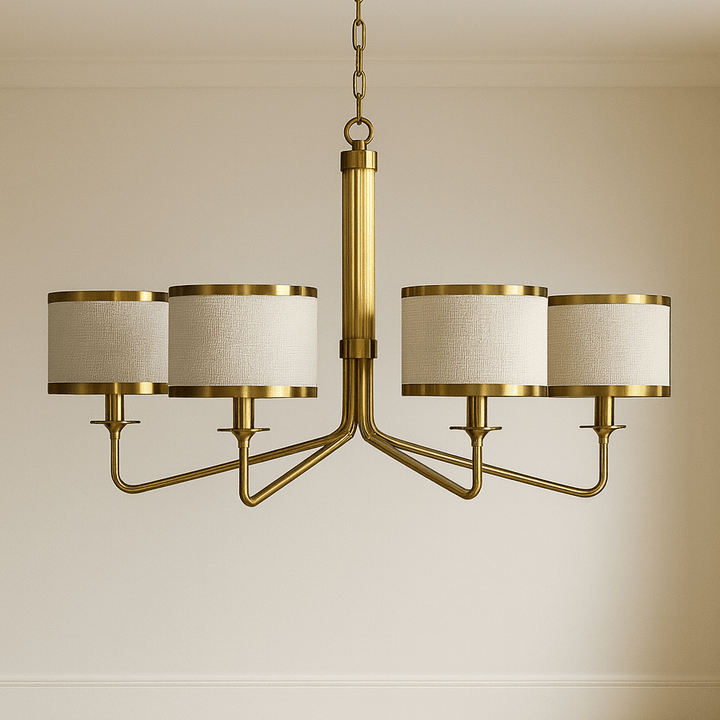 Linen-Drum-Chandelier - 122cm Height