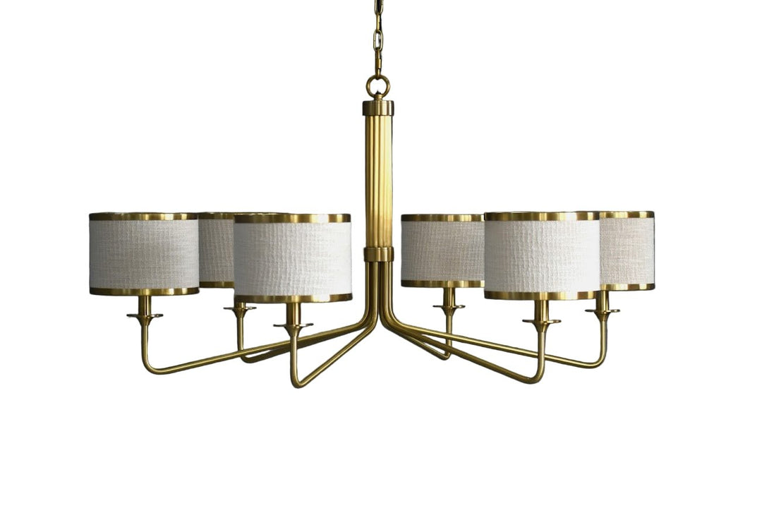Linen-Drum-Chandelier - 122cm Height