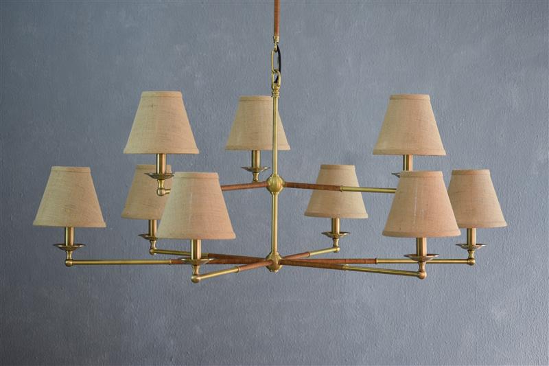CHANDELIER W / JUTE SHADE