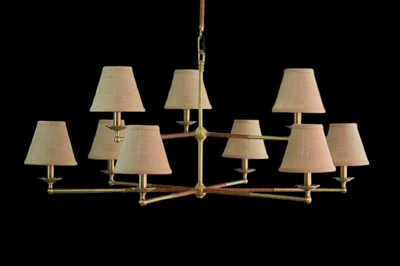 CHANDELIER W / JUTE SHADE