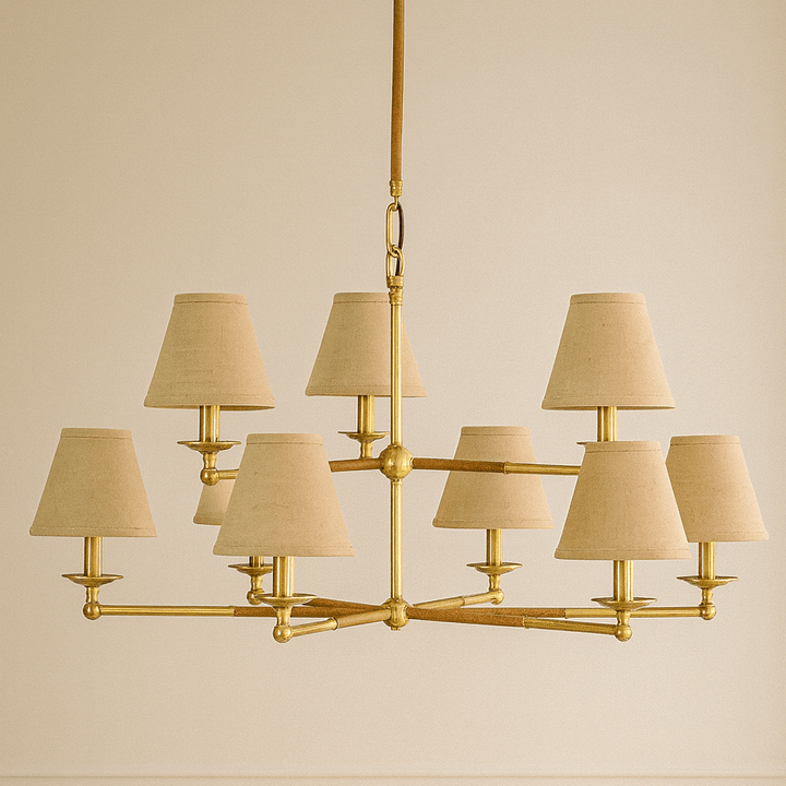CHANDELIER W / JUTE SHADE