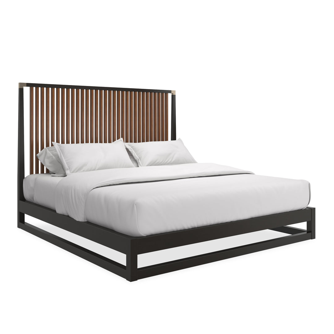 Classic - * Pinstripe Slatted Bed Dark - Kg