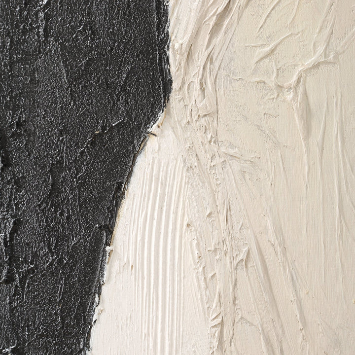 CONTEMPORARY B&W Hand Painted Canvas S/2