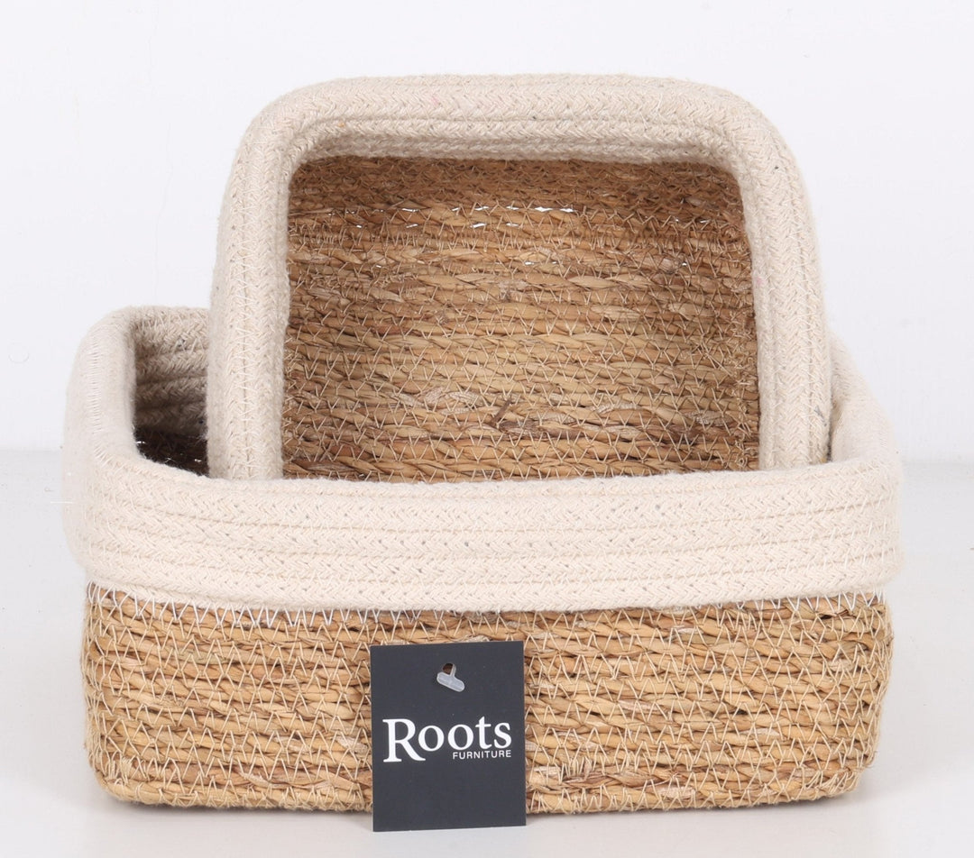 COTTON | S.G SQUARE BASKET |OFF- WHT + NTRL