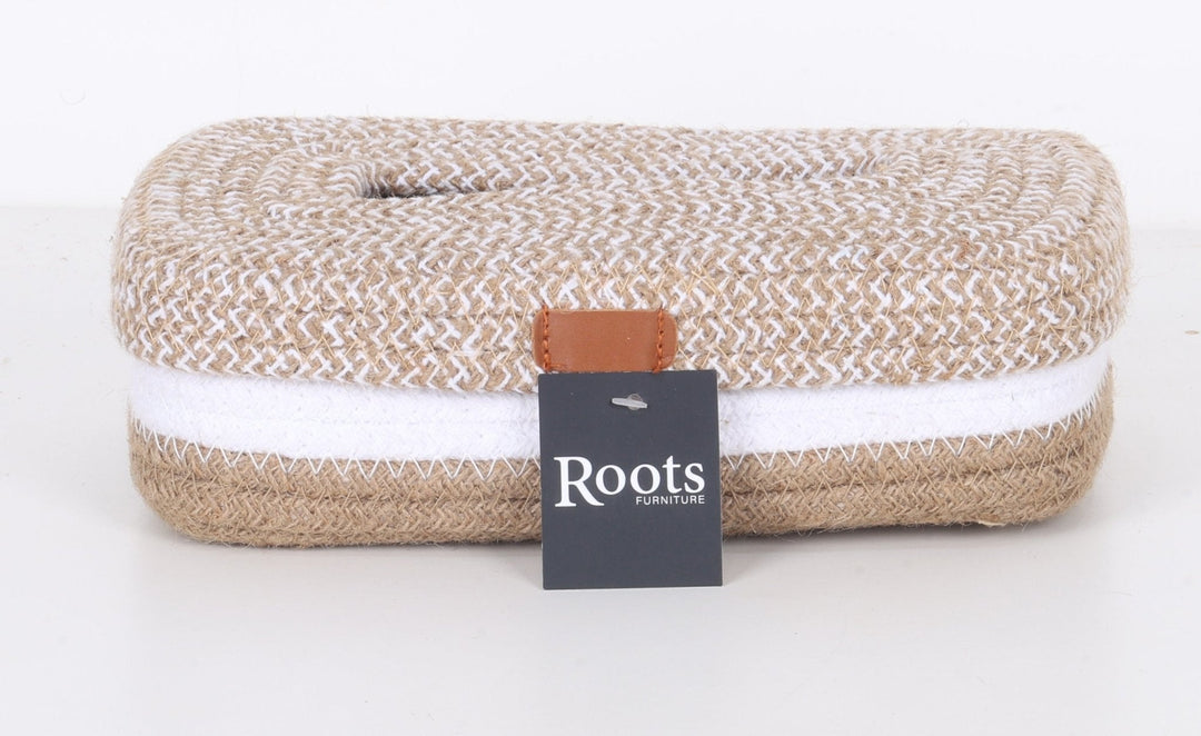 COTTON/JUTE TISSUE BOX - RECTANGULAR