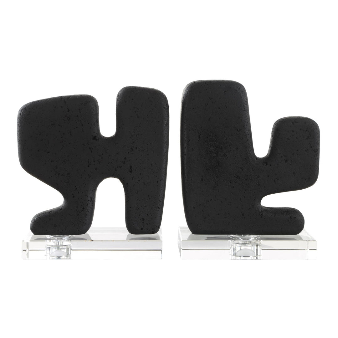 Crystal &Black Rice Stone SCULPTURE SET/2