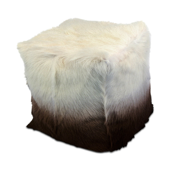 Goat Fur Pouf Cappuccino Ombre