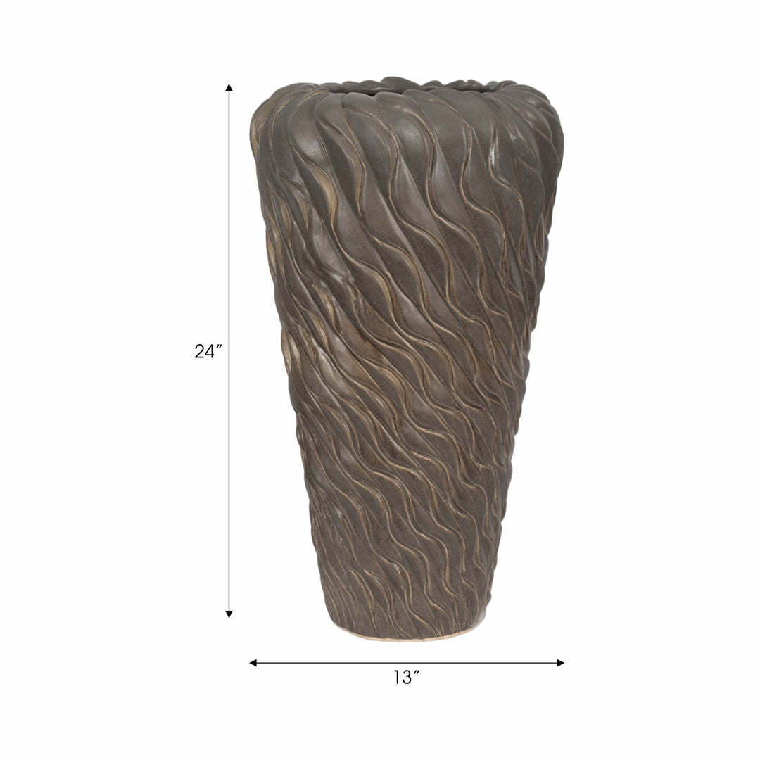 Devone Ceramic Brown Vase