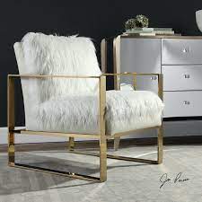 Delphine White Accent Chair