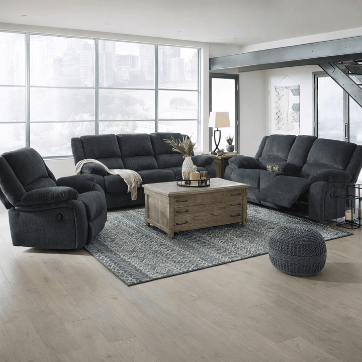 Draycoll Reclining Sofa & Loveseat with Free Recliner