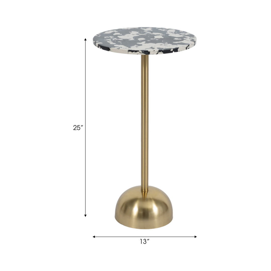 25" HATHIE GOLD ACCENT TABLE, KD