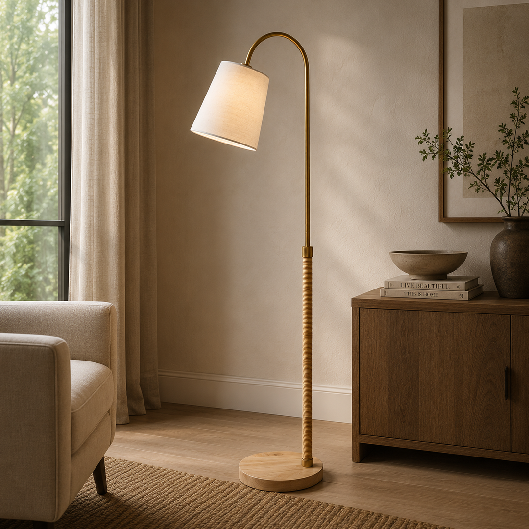Woody floor lamp