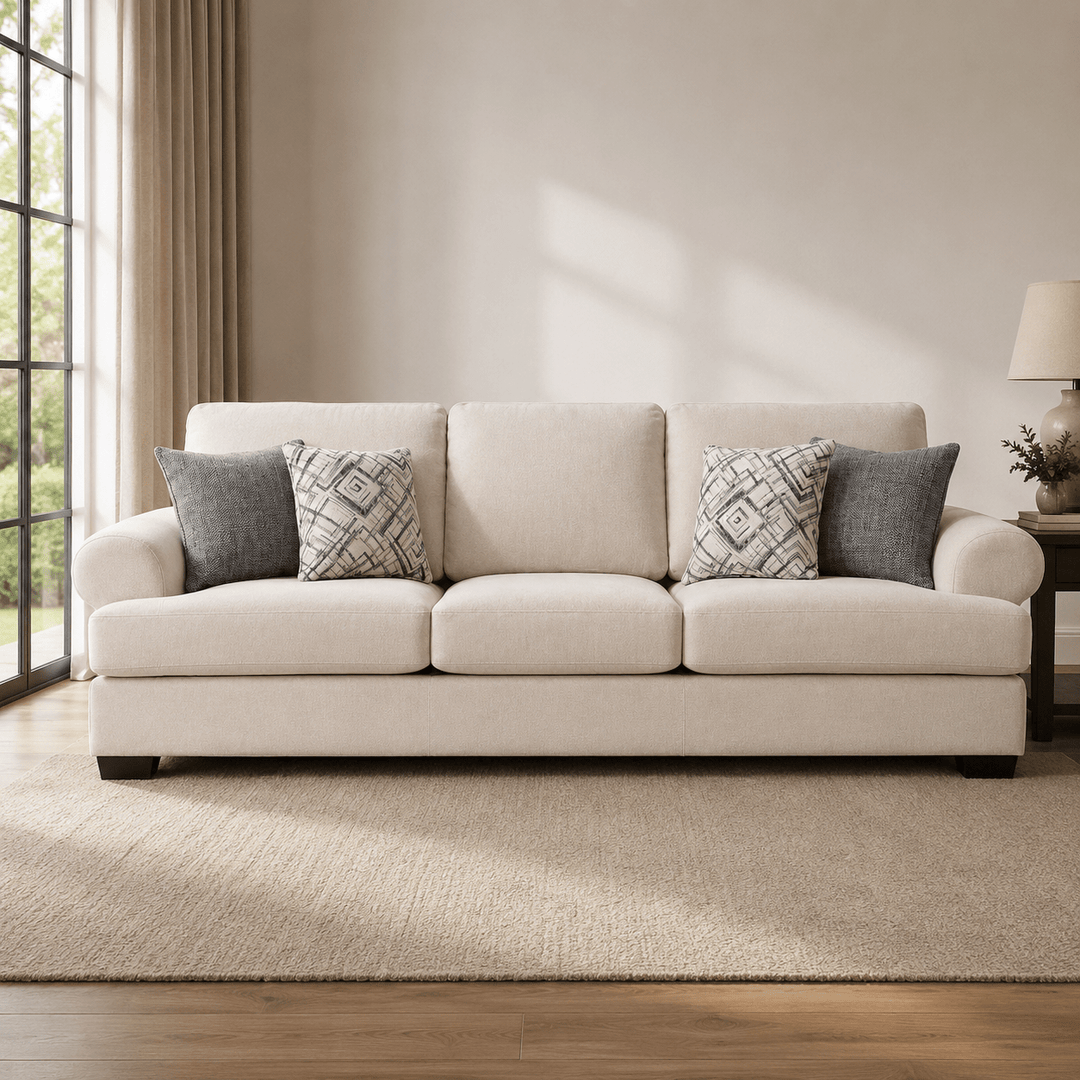 Elegant White XL Sofa