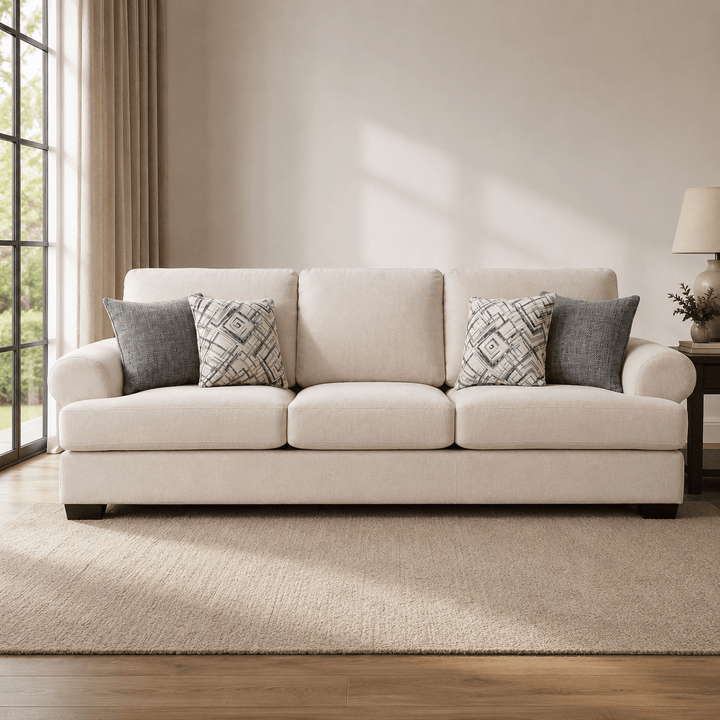 Elegant White XL Sofa