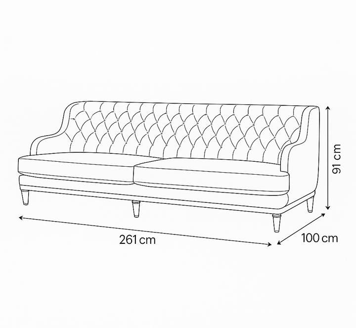 Ella Beige XL Sofa