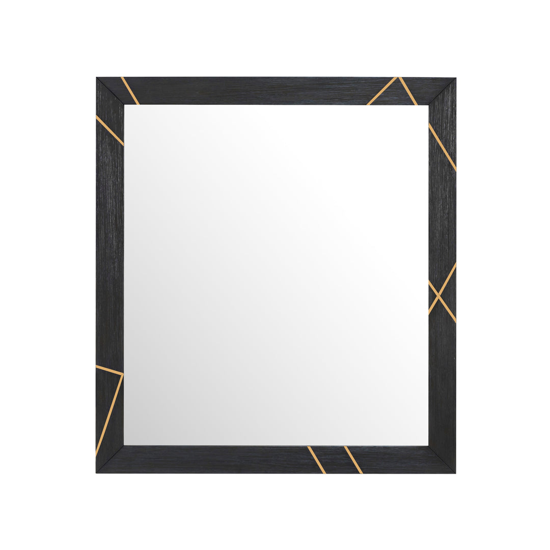 Wood & Metal Inlay Mirror