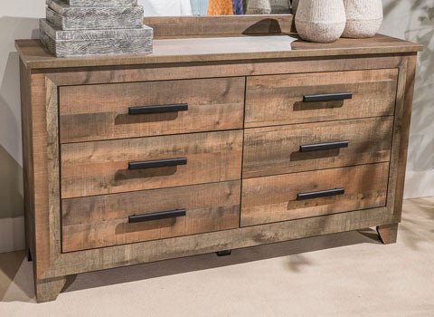 Finaria Six Drawer Dresser and Mirror