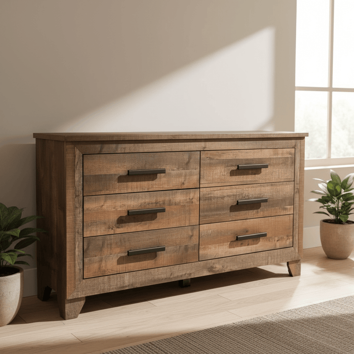 Finaria Six Drawer Dresser and Mirror