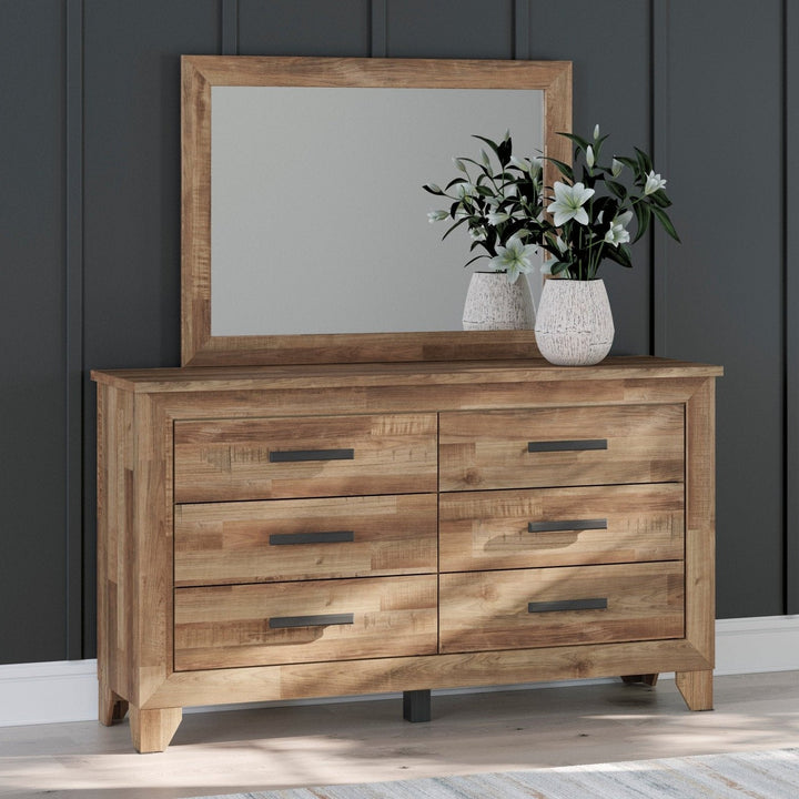 Finaria Six Drawer Dresser and Mirror