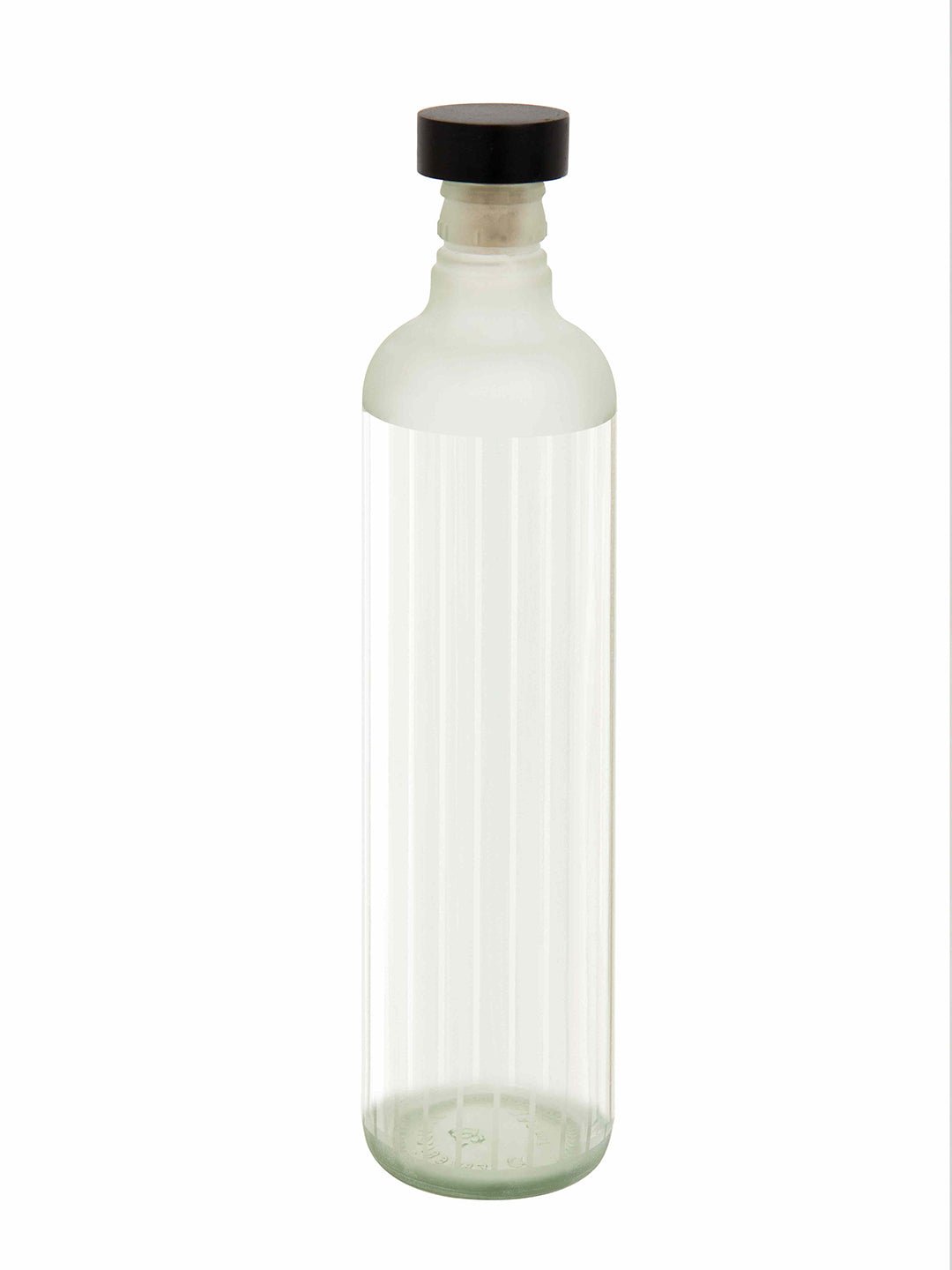 Frosty Glass Bottle With Wooden Stopper