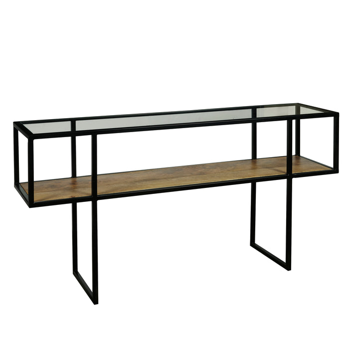 Iron Console Table with Glass Top