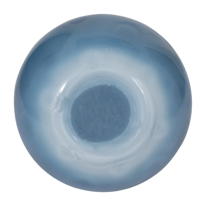 GLASS, 11" DIMPLE VASE BLUE