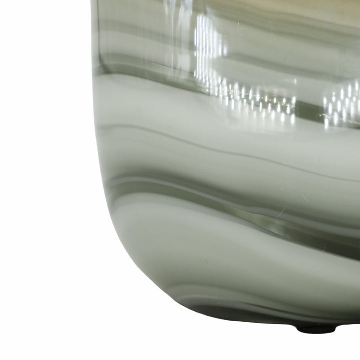 Glass 13"H Metallic Vase, Gray/Gold