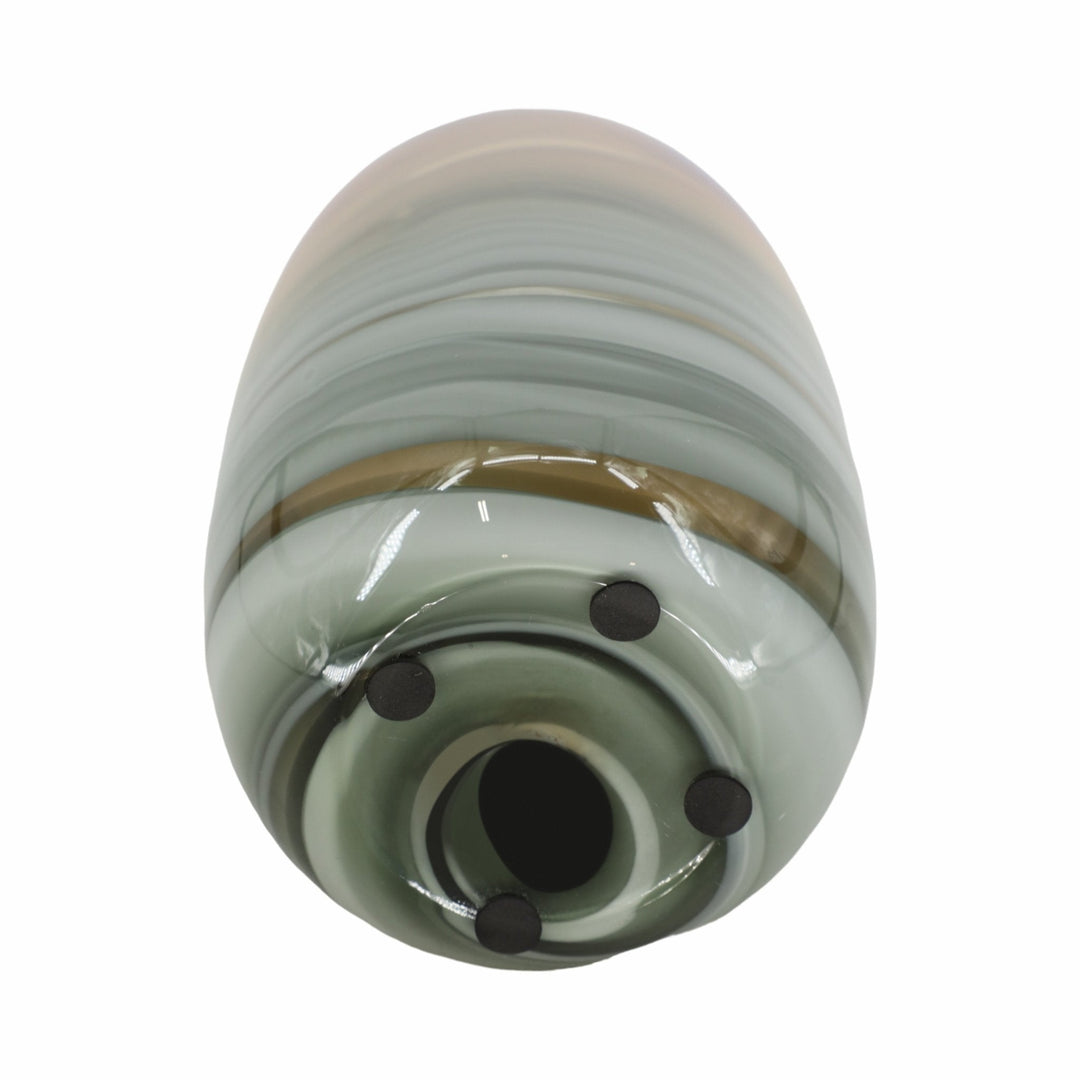 Glass 13"H Metallic Vase, Gray/Gold