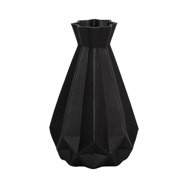 GLASS, 9"H CLASSIC VASE, BLACK