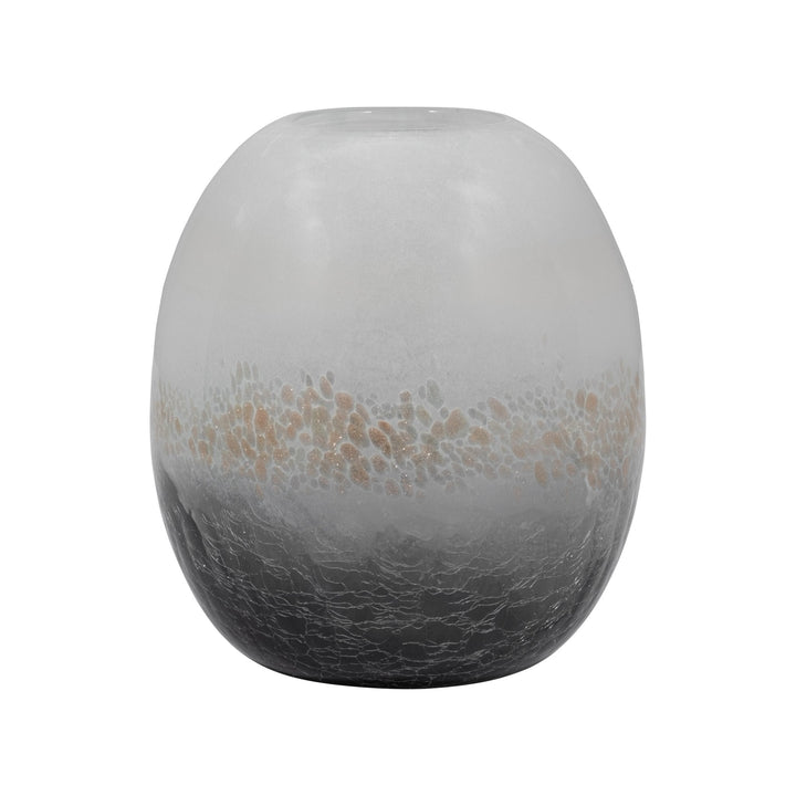 GLASS, 11" CRACKLE VASE, MULTI
