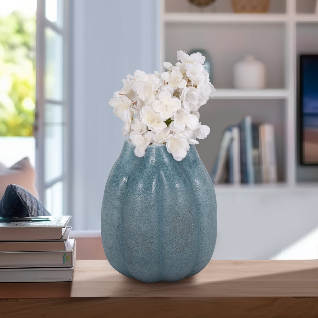 Glass Sea Urchin Vase, Blue