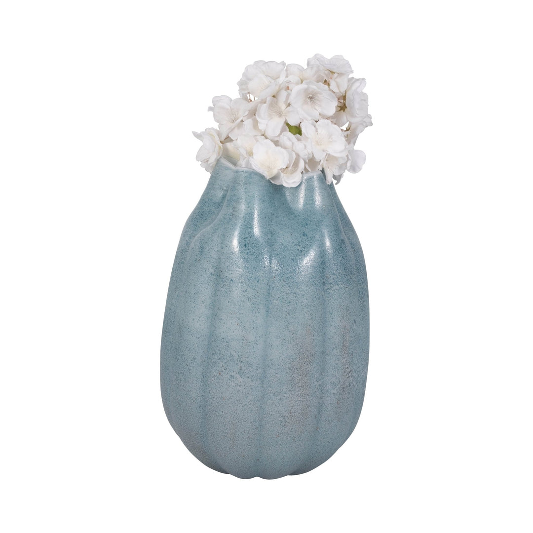 Glass Sea Urchin Vase, Blue