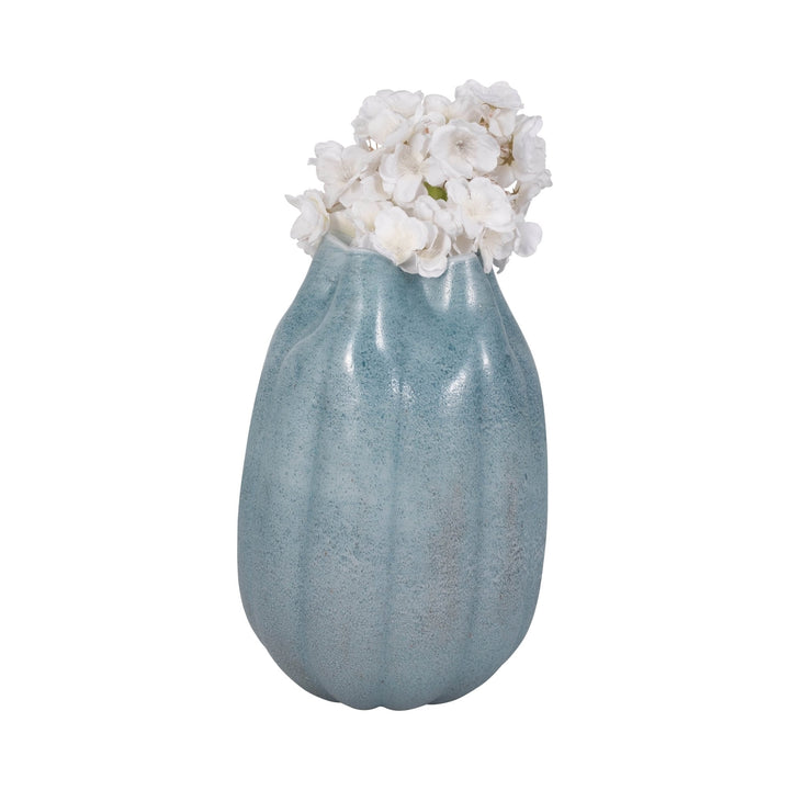 Glass Sea Urchin Vase, Blue