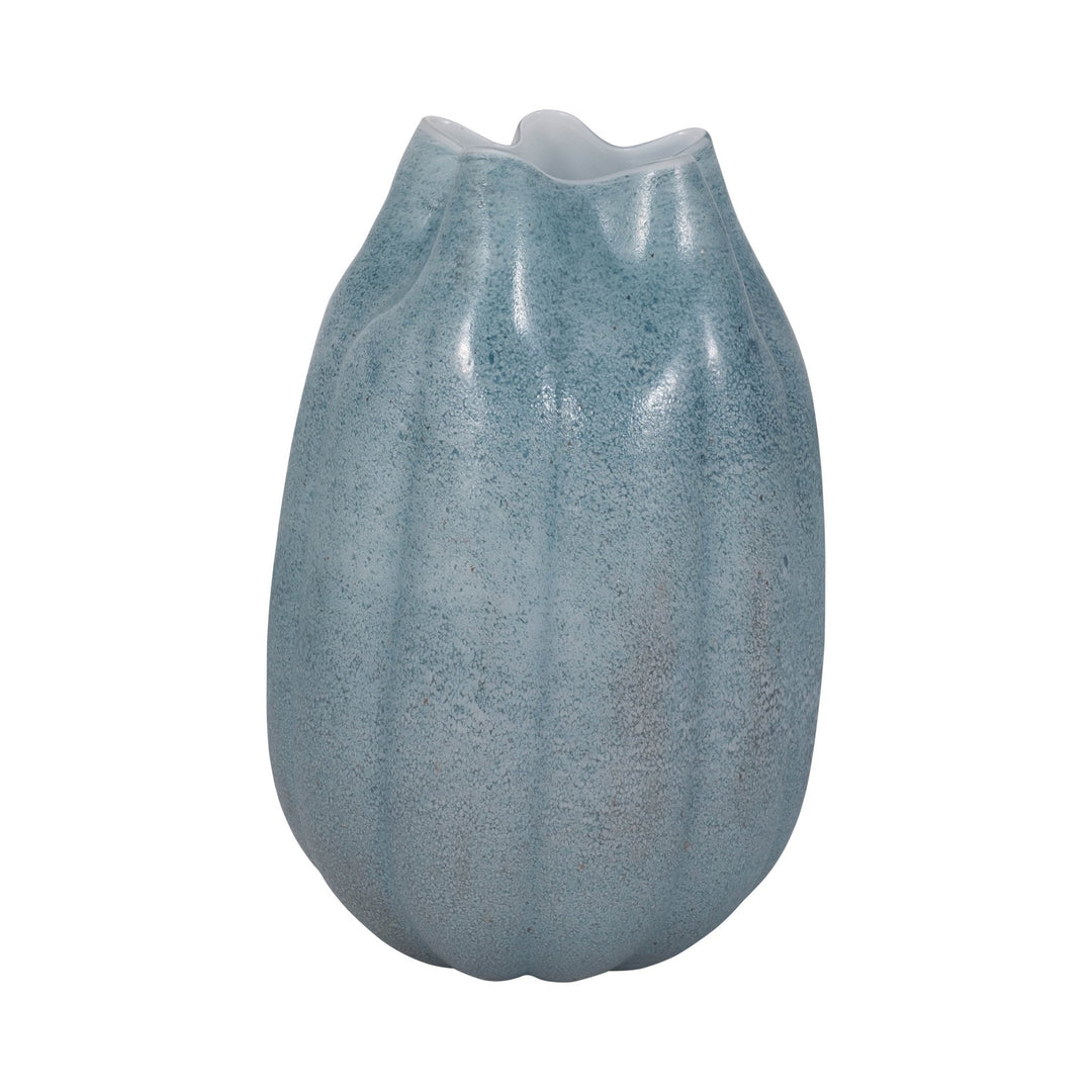 Glass Sea Urchin Vase, Blue