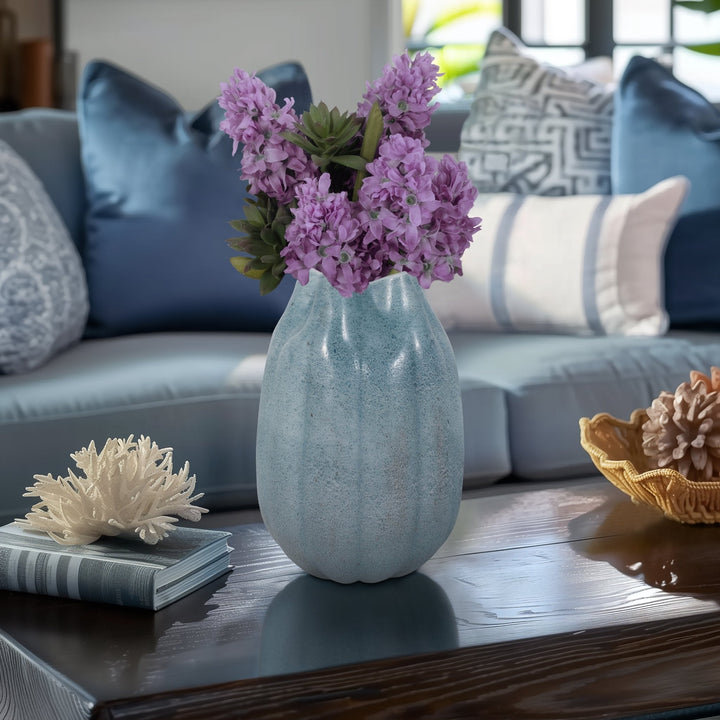 Glass Sea Urchin Vase, Blue
