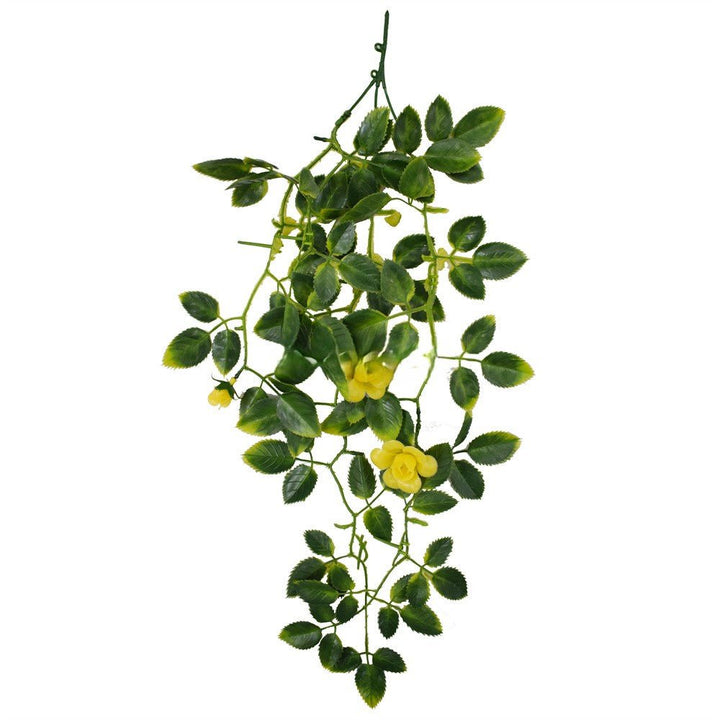 Hanging Rose Leaf with Yellow Flowers