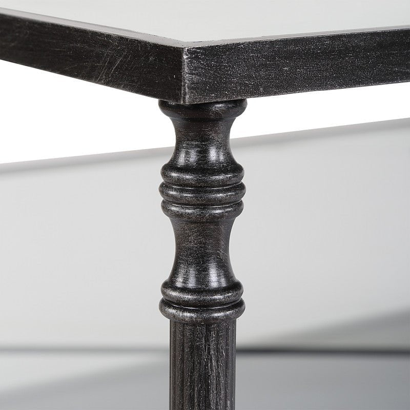 Henzler 169 W x 48 H x 108 D Black Rectangle Coffee Table with Mirror Top