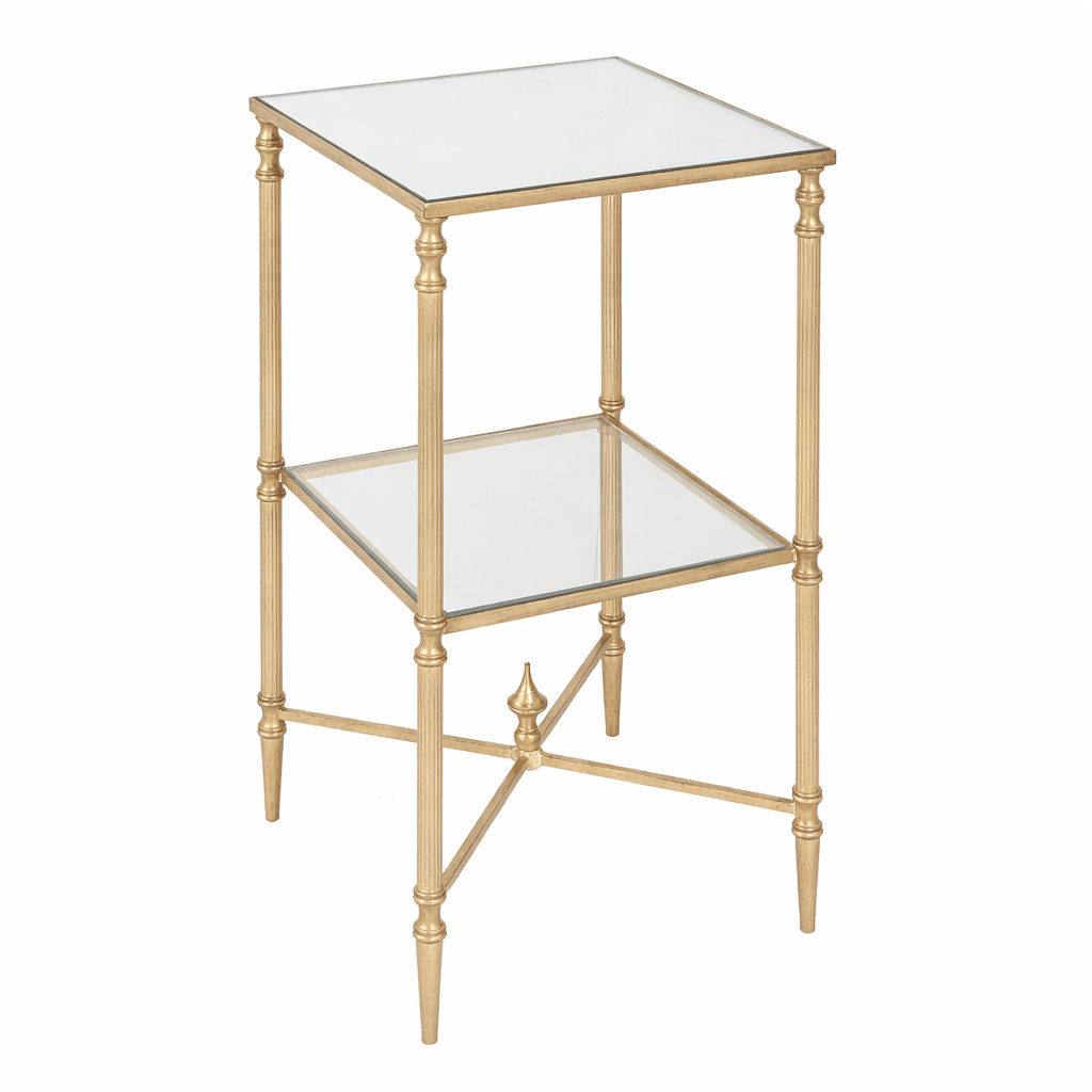 Henzler 33 W x 63 H x 33 D Champagne Square Accent Table with Mirror Top