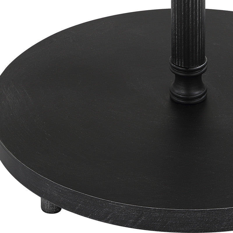 Henzler 35 W x 58 H x 35 D Black Round Accent Table with Mirror Top