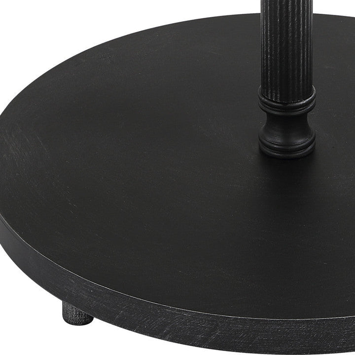 Henzler 35 W x 58 H x 35 D Black Round Accent Table with Mirror Top