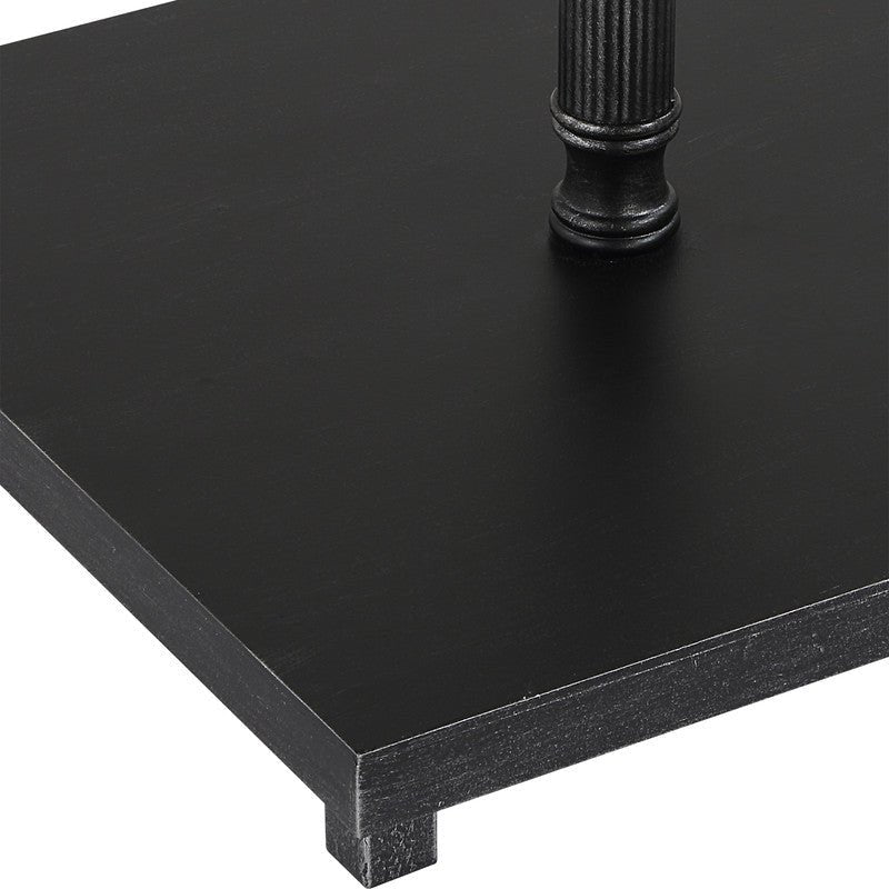 Henzler 35 W x 58 H x 35 D Black Square Accent Table with Mirror Top