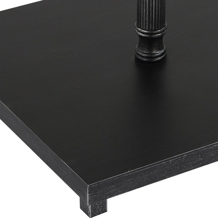Henzler 35 W x 58 H x 35 D Black Square Accent Table with Mirror Top
