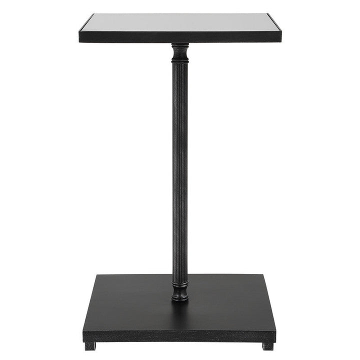 Henzler 35 W x 58 H x 35 D Black Square Accent Table with Mirror Top