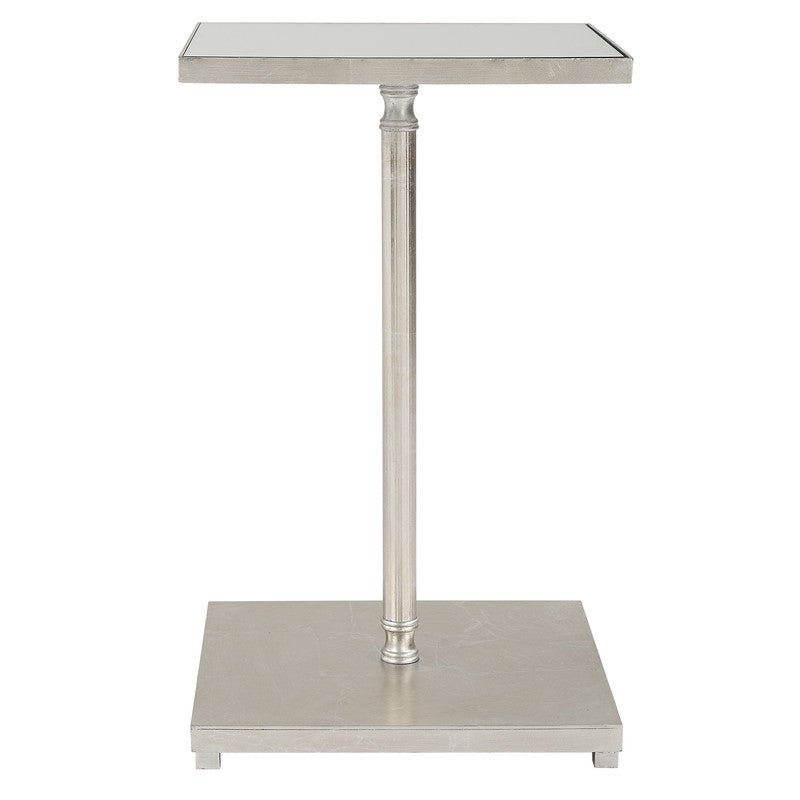 Henzler 35 W x 58 H x 35 D Silver Square Accent Table with Mirror Top
