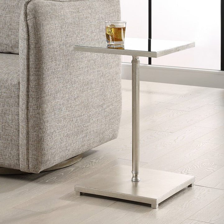 Henzler 35 W x 58 H x 35 D Silver Square Accent Table with Mirror Top
