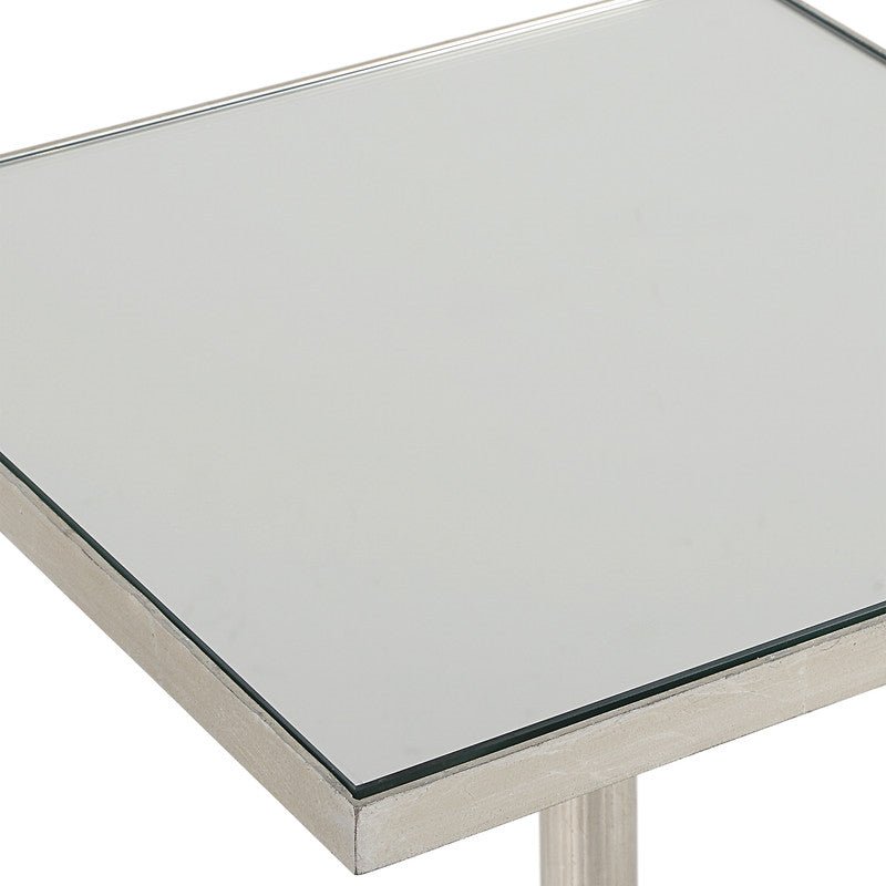 Henzler 35 W x 58 H x 35 D Silver Square Accent Table with Mirror Top