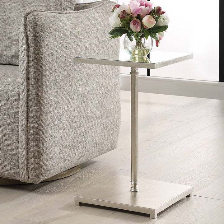 Henzler 35 W x 58 H x 35 D Silver Square Accent Table with Mirror Top
