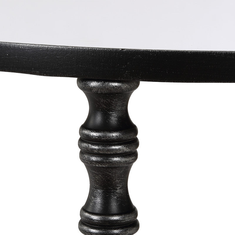 Henzler 40 W x 63 H x 40 D Black Round Accent Table with Mirror Top