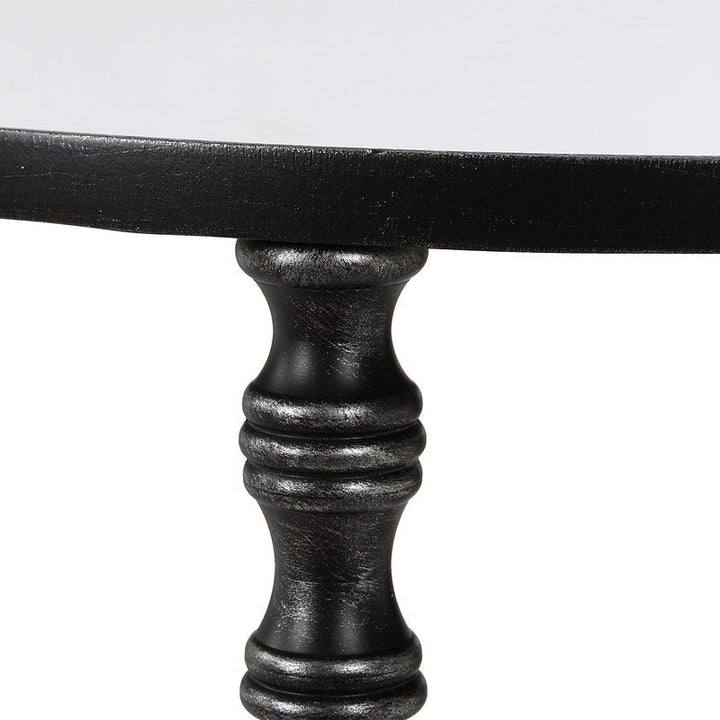 Henzler 40 W x 63 H x 40 D Black Round Accent Table with Mirror Top